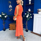 Katie Bow Detail Pearl Embellished Dress Coral
