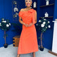 Katie Bow Detail Pearl Embellished Dress Coral