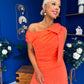Katie Bow Detail Pearl Embellished Dress Coral