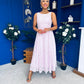 June Lace Detail Occasion Dress Lilac