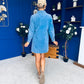 Alice Denim Mini Shift Dress Blue