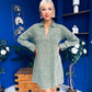 Alice Denim Mini Shift Dress Khaki Green