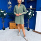 Alice Denim Mini Shift Dress Khaki Green