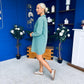 Alice Denim Mini Shift Dress Bottle Green
