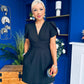 Bridget Twist Font Split Arm Mini Dress Black