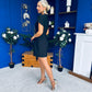 Bridget Twist Font Split Arm Mini Dress Black