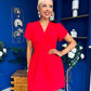 Bridget Twist Font Split Arm Mini Dress Red