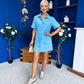 Maura Denim Mini Shift Dress Blue