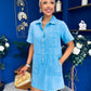 Maura Denim Mini Shift Dress Blue