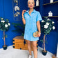 Maura Denim Mini Shift Dress Blue