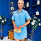 Maura Denim Mini Shift Dress Blue