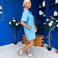 Maura Denim Mini Shift Dress Blue