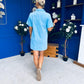 Maura Denim Mini Shift Dress Blue
