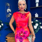 Estelle Floral Print Bodycon Midi Dress Coral