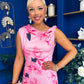 Estelle Floral Print Bodycon Midi Dress Pwr Pink