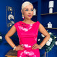 Estelle Floral Print Bodycon Midi Dress Hot Pink