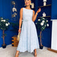 June Lace Detail Occasion Dress Pwr Blue