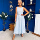 June Lace Detail Occasion Dress Pwr Blue