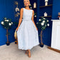 June Lace Detail Occasion Dress Pwr Blue