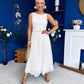 June Lace Detail Occasion Dress White