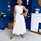 June Lace Detail Occasion Dress White