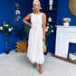 June Lace Detail Occasion Dress White