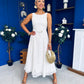 June Lace Detail Occasion Dress White