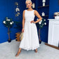 June Lace Detail Occasion Dress White