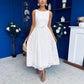 June Lace Detail Occasion Dress White
