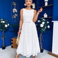 June Lace Detail Occasion Dress White