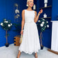 June Lace Detail Occasion Dress White