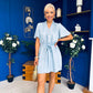Polly Belted Mini Shift Dress Blue