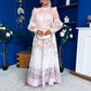 Marilyn Puff Sleeve Shirt Dress Pastel Scroll