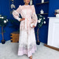 Marilyn Puff Sleeve Shirt Dress Pastel Scroll