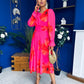 Teagan Banded Midi Dress Floral Cerice
