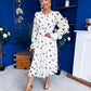 Teagan Banded Midi Dress Spot Cream