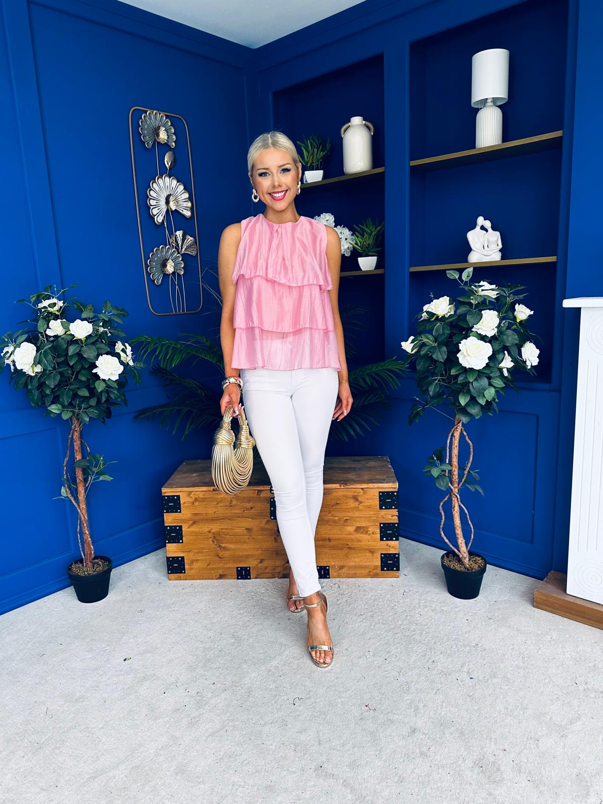 Lana Layered Sleeveless Top Pink