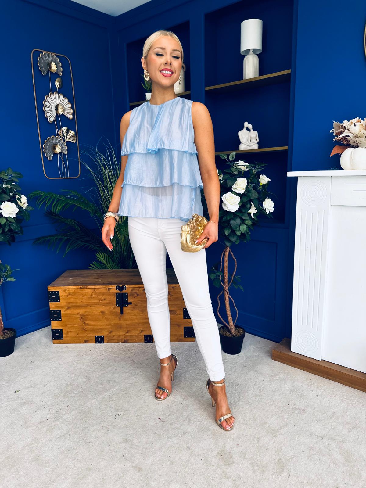 Lana Layered Sleeveless Top Blue