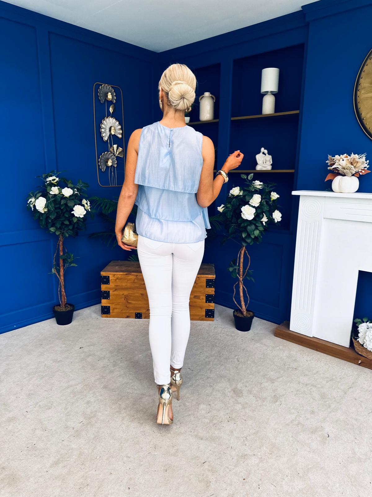 Lana Layered Sleeveless Top Blue