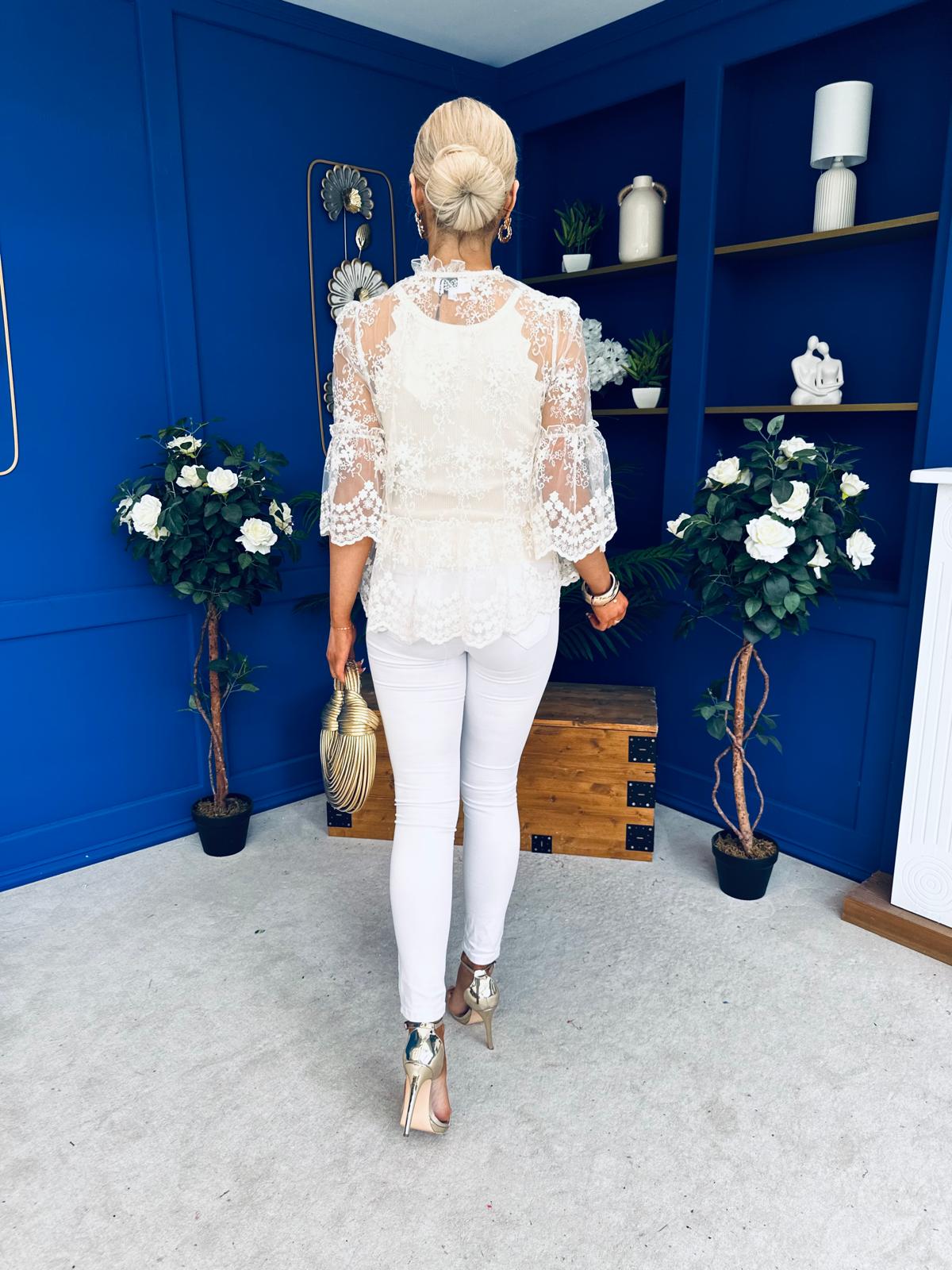 Miriam Fine Lace Top Cream