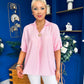 Suzanne Detailed Shirt Collar Top Pink