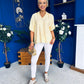 Suzanne Detailed Shirt Collar Top Yellow