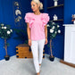 Anastasia Frill Sleeve Top Pink