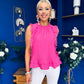 Ann-Marie Lace Frill Detailed Top Cerise
