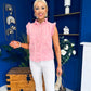 Denise Gold Button Down Denim Top Pink