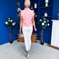 Denise Gold Button Down Denim Top Pink