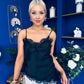 Caroline Lace Trim Cami Top Black