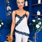 Opal Lace Trim Cami Top Monochrome