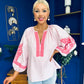 Tina Embroidered Top Pink