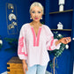 Tina Embroidered Top Pink